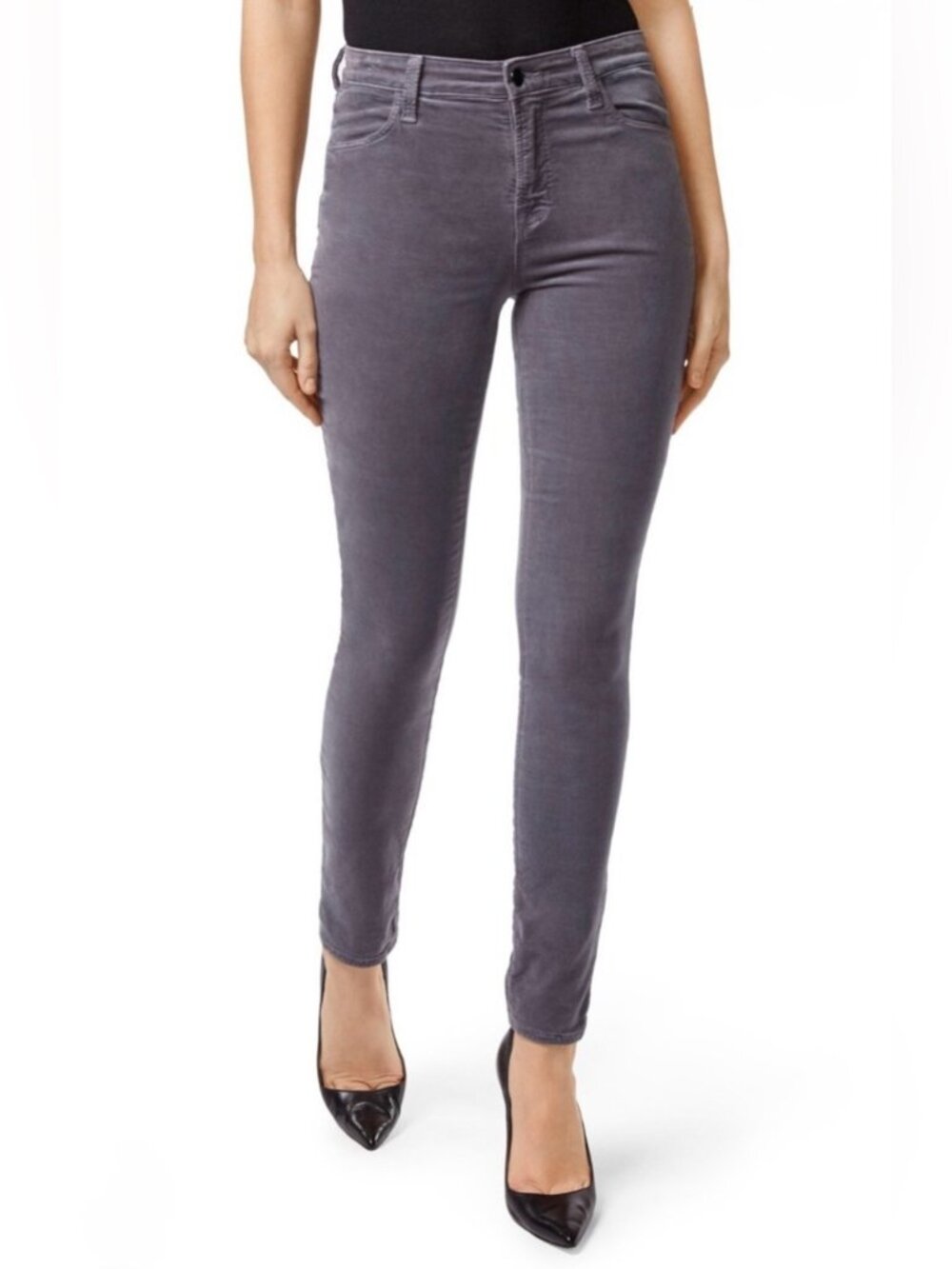 J Brand Gray Velvet Slim Pants